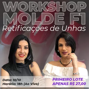 Imagem de capa para o Evento online WORKSHOP ONLINE: RETIFICAÇÃO DE UNHAS USANDO MOLDE F1!