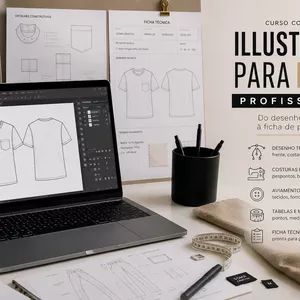 Imagem do curso ILLUSTRATOR PARA MODA PROFISSIONAL "Do desenho técnico à ficha de produção"