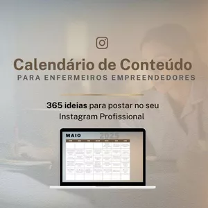 Imagem de capa para o Ebook CALENDÁRIO COM 365 IDEIAS DE POSTAGENS PARA O PROFISSIONAL DE ENFERMAGEM