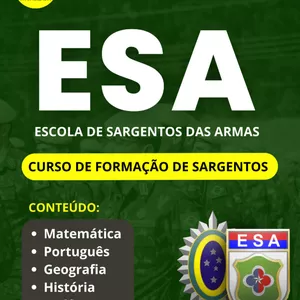 Imagem de capa para o Ebook 📚 Apostilas Preparatórias ESA – Completa e mais bônus 🇧🇷