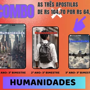 Imagem de capa para o Ebook Combo- Apostilas de Humanidades - 1° , 2° e 3° ano- 3° Bimestre - Minas Gerais 🔺