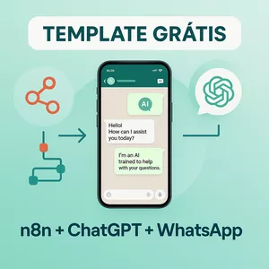 Imagem de capa para o Curso online 🚀 Template Fluxo Automação com n8n + ChatGPT + WhatsApp