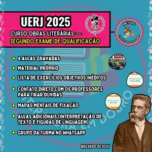 Imagem de capa para o Curso online LITERATURA UERJ 2025 — SEGUNDA QUALIFICAÇÃO (MACHADO DE ASSIS)