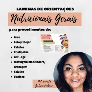 Imagem principal do produto LÂMINAS DE ORIENTAÇÃO NUTRICIONAIS GERAIS PARA PROCEDIMENTOS  ESTÉTICOS 
