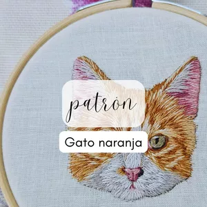 Imagen de portada para Ebook Patrón de bordado: Gato naranja (nivel avanzado)