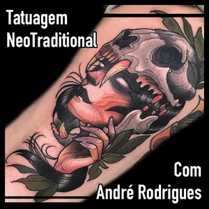 Imagem de capa para o Curso online Tatuagem Neo Traditional com André Rodrigues