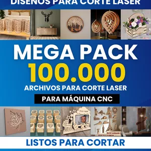 Imagen de portada para Ebook MEGA PACK 100.000 DISEÑOS PARA CORTE LASER 