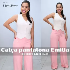 Imagem de capa para o Ebook Molde- Calça pantalona Emília