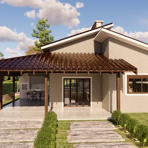 Imagem de capa para o Ebook CASA DE CAMPO - PEQUENA E MODERDA - 2 QUARTOS - TERRENO 15X20