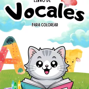Imagen de portada para Ebook Aprendiendo las Vocales – Libro de vocales para colorear