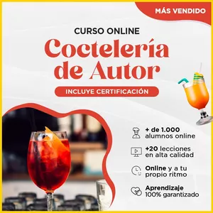 Imagen de portada para Curso online Curso Coctelería de Autor Online.