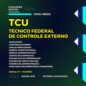 Imagem de capa para o Ebook APOSTILA TCU - TÉCNICO FEDERAL DE CONTROLE EXTERNO - NÍVEL MÉDIO