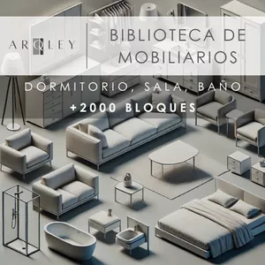 Imagen de portada para Curso online Biblioteca de mobiliarios para SketchUp: Dormitorio, Sala, Baño y oficina