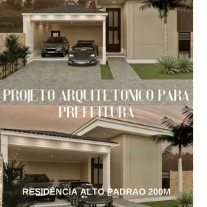 Imagem de capa para o Ebook Projeto Arquitetônico para Prefeitura - Residência Médio Padrão 200M2
