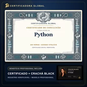 Imagem do curso 🔥 BOLSA 100% [APLICADA] - [MATRÍCULA] CURSO DE FORMAÇÃO EM PYTHON - ACESSO VITALÍCIO - CRACHÁ BLACK + REGISTRO - CASHBACK R$ 25 - BÔNUS APOSTILA EXTRA - FP