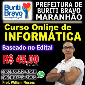Imagem de capa para o Curso online CURSO DE INFORMÁTICA PARA BURITI BRAVO MA