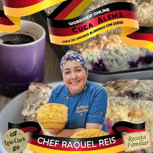 Imagem de capa para o Curso online Curso de Cucas  Alemã Artesanais e Cuca Low carb Raquel Reis