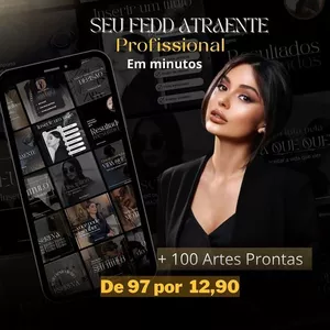 Imagem de capa para o Ebook Pack do Canva  FEED ATRAENTE QUE VENDE 