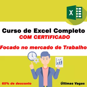 Imagem de capa para o Curso online Curso de Excel A a Z - Básico ao Avançado (Com Certificado)