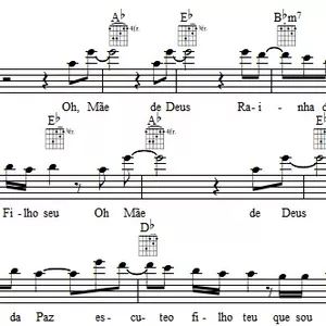 Imagem de capa para o Ebook Rainha da Paz (Cifra com introdução em partitura)