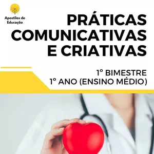 Imagem de capa para o Ebook Práticas Comunicativas e Criativas 1º Ano 1º Bimestre (Ensino Médio) - Apostila com Planos de Aula