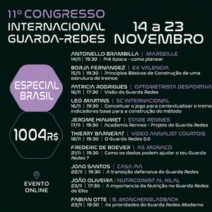 Imagem de capa para o Evento online 11º Congresso Internacional de Treino de Goleiros