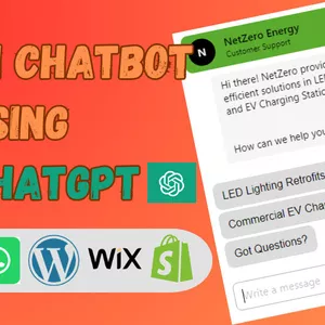 Imagem de capa para o Curso online Chatbot e site usando chatgpt no wordpress WIX