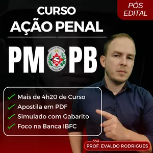 Imagem de capa para o Curso online Curso Ação Penal (CPP) para PM/PB