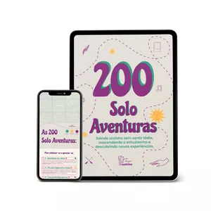 Imagem de capa para o Ebook 200 desafios e ideias para realilzar ao sair sozinha