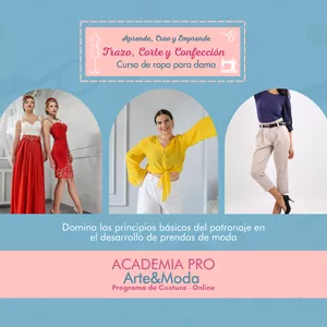 Imagen de portada para Curso online PATRONAJE CORTE Y CONFECCION DE BLUSA FALDA Y VESTIDO