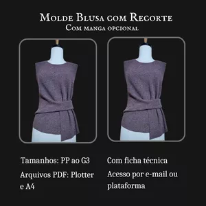 Imagem de capa para o Ebook Molde Blusa com Recorte