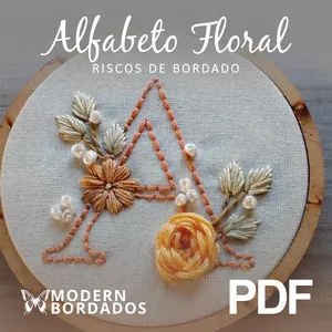 Imagem de capa para o Curso online Alfabeto Floral - Modern Bordados