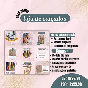 Imagem do curso Pack Canva Loja de Calçados 