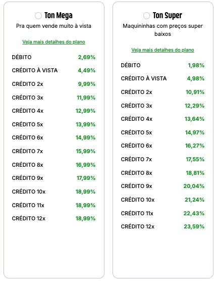 tabela de preços plano MEGA SUPER