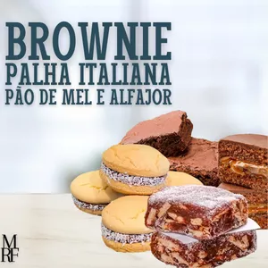 Imagem de capa para o Ebook Brownie, palha italiana, pão de mel e alfajor