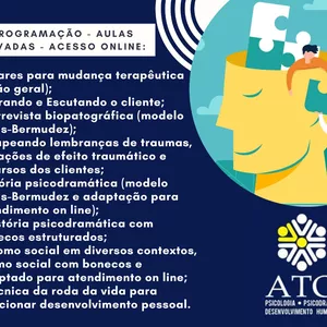 Imagem de capa para o Curso online MANEJO CLÍNICO DAS ENTREVISTAS INICIAIS NA PSICOTERAPIA PSICODRAMÁTICA BIPESSOAL (AS TÉCNICAS INICIAIS) 