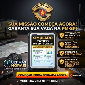 Imagem de Simulado Completo PMSP SOLDADO 2026 – Nível Médio – Banca VUNESP criado por Bruno S Rodrigues na hotmart