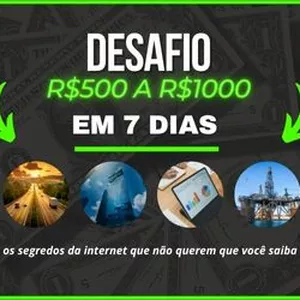 Imagem de capa para o Ebook Desafio de R$500 a R$1000 e 7 dias 