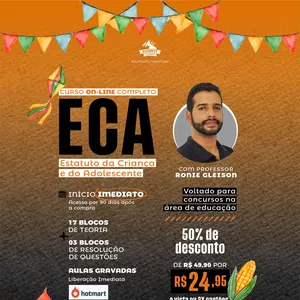 Imagem de capa para o Curso online CURSO COMPLETO DE ECA PARA CONCURSOS DE EDUCAÇÃO - PROF. RONIE GLEISON
