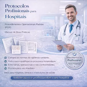 Imagem de capa para o Curso online PACK COM 159 DOCUMENTOS: POP'S HOSPITAL, MANUAL DE BOAS PRÁTICAS, PGRSS, PRONTUÁRIO, RECEITUÁRIO, FICHAS DE AVALIAÇÃO E CONTROLE.