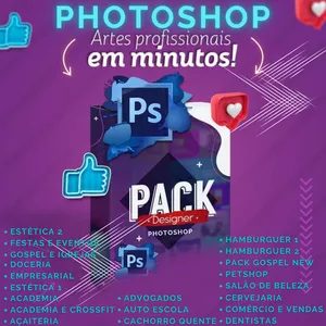 Imagem de capa para o Curso online PACK ARTES PROFISSIONAIS EM PHOTOSHOP EDITÁVEIS - SÃO 12GB DE ARQUIVOS - VÁRIOS NICHOS 