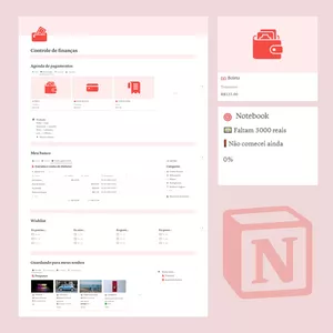 Imagem de capa para o Curso online Controle de Finanças - Template para Notion