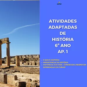 Imagem de capa para o Ebook ATIVIDADES ADAPTADAS DE HISTÓRIA - APOSTILA 1- 6º ANO