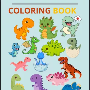 Imagem de capa para o Ebook Livro para Colorir 100 Dinossauros