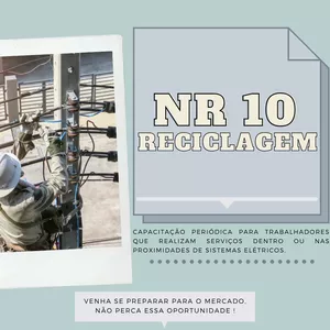Imagem de capa para o Curso online Curso Reciclagem da NR 10 Básico - Segurança em Instalações e Serviços em Eletricidade: 8 horas