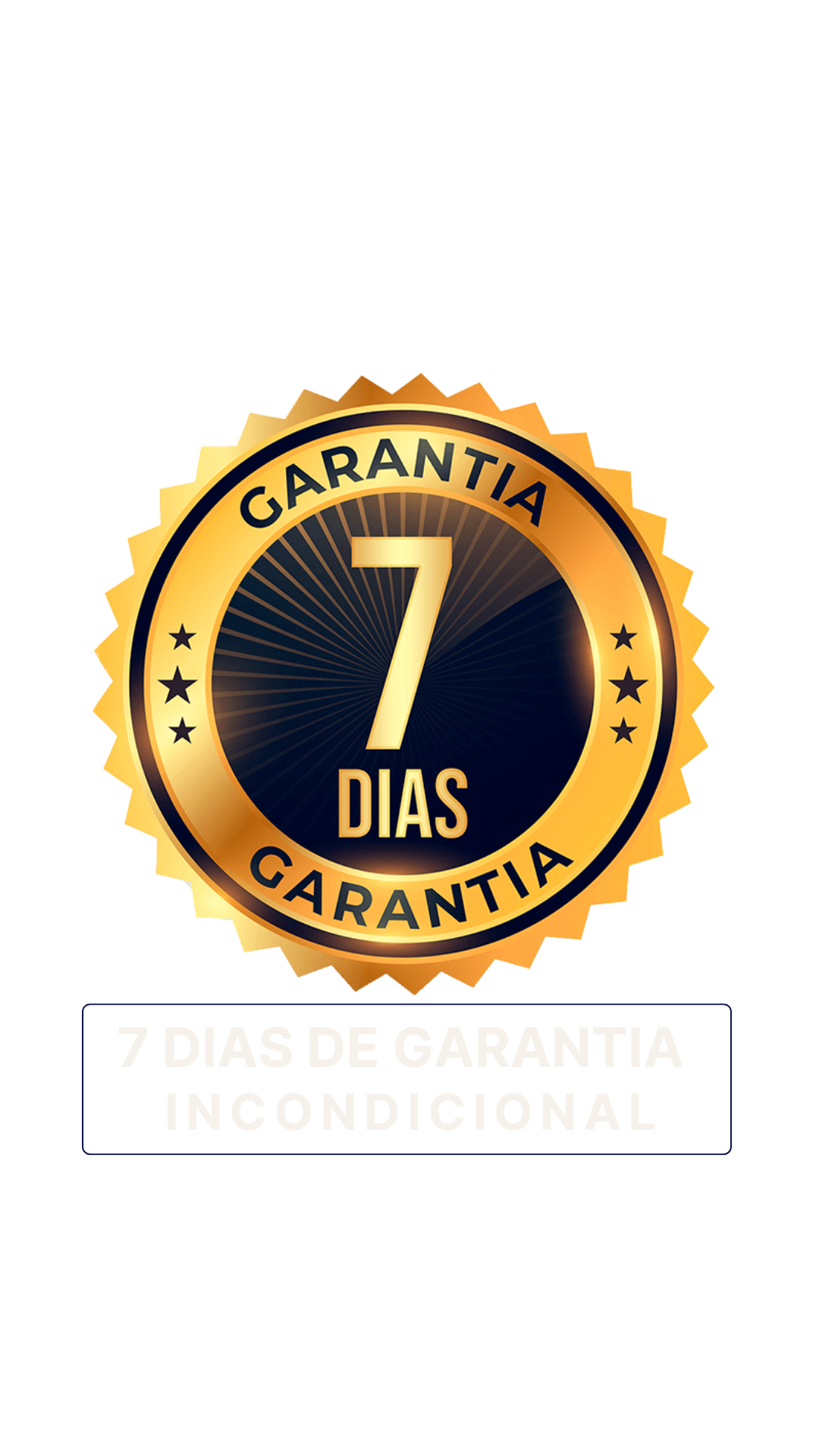 Nós consideramos tanto a qualidade e o valor do nosso pacote que oferecemos uma Garantia Incondicional de Satisfação. Queremos que você tenha uma experiência transformadora. Se, por qualquer motivo, você não ficar totalmente satisfeito com o pacote, entre em contato conosco em até 7 dias após a compra e nós faremos o reembolso completo.