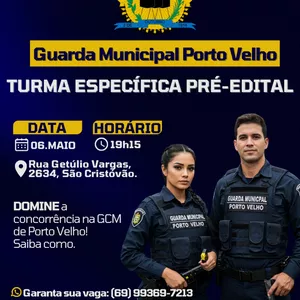 Imagem de capa para o Curso online Guarda Municipal de Porto Velho - Turma Pré-edital