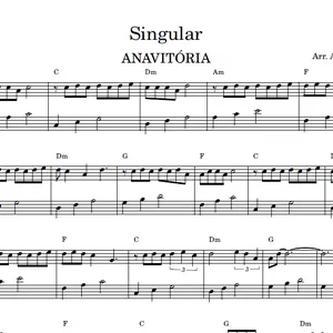 Imagem de capa para o Ebook Singular (ANAVITORIA) - Partitura para PIANO