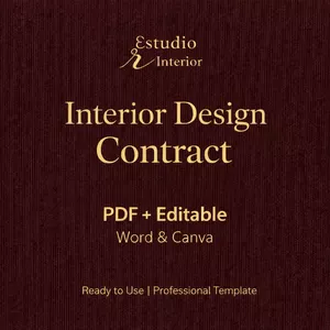 Imagen de portada para Ebook Plantilla de Contrato para Diseñadores de Interiores (PDF + Editable en Word y Canva)