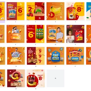 Imagem de capa para o Ebook Pack de 21 Artes Editáveis no Canva para supermercados! 